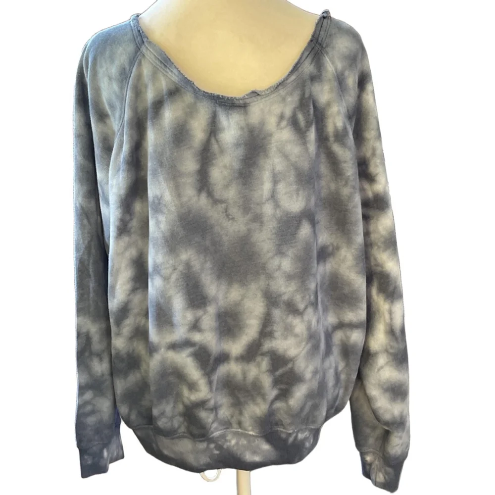 Women's PINK Tie Dye Sweatshirt Large Blue - Picture 2 of 3